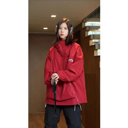 Mountain Outdoor Waterproof Jacket Jacket Men's Spring Autumn and Winter New Inclined Zipper Mountaineering Jacket Jacket