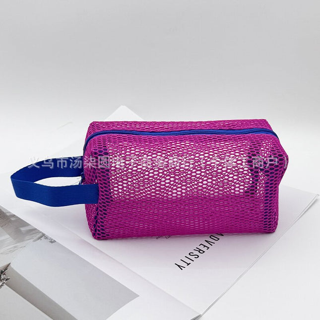 Cross-Border Dopamine Octagonal Mesh Makeup Bag, Portable Large-Capacity Storage Bag for Travel, See-Through Beach Storage Bag