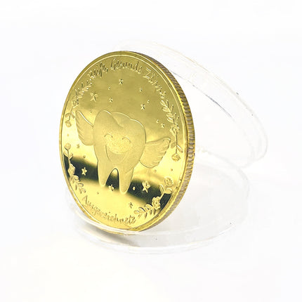 New Tooth Tooth Fairy Gold Coin Gold Plated Commemorative Coin Children's Tooth Change Gift Tooth Fairy Commemorative Medallion Coin