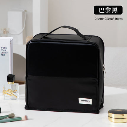 Can Be Hung on a Suitcase, Large-Capacity Makeup Bag, Pencil Case, Women's Bag, Travel Storage Bag, Pu Waterproof Makeup Brush Handbag