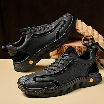 Cross-Border Hot-Selling Spring and Summer New Products Hand-Stitched Casual Men's Shoes Fashionable Soft Sole Versatile Breathable Leather Shoes