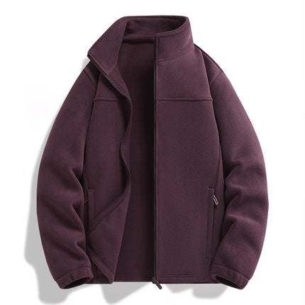 Autumn and Winter New Style Fleece Jackets for Men and Women, Fleece-Lined, Thickeneded, Warm and Breathable Polar Fleece Double-Sided Fleece Jackets for Couples