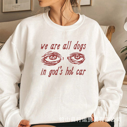 2023 European and American Export Print We Are Dogs Letter Trendyy Round Neck Sweatshirt Autum Printed Top