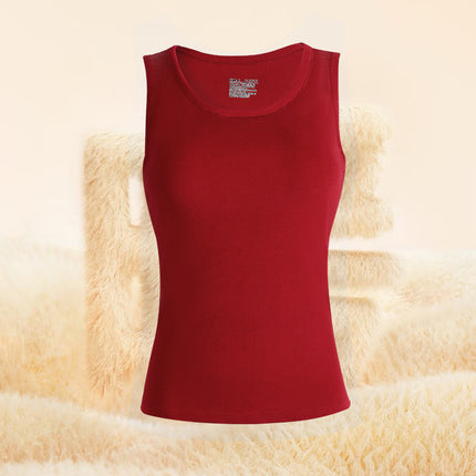 Women's Thermal Vest with Fleece Lining, Thickened Winter Underwear for Cold Protection, Inner Wear, Women's Base Layer Round Neck Vest Top