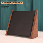 Walnut Color Large Triangle Necklace Rack in Black Leather