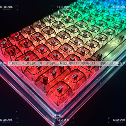 Transparent Key Cap Transparent Ice Crystal Large Complete Mechanical Keyboard Universal 61 Key 87 Key 98 Key 104 Key Crystal Key Cap