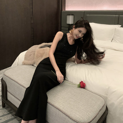 2025 New Style Socialite Style dress Cross-border High-end Light Luxury Women's Long Slim-fit Daily Party Evening Dress