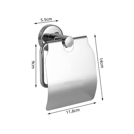 Stainless Steel Toilet Paper Towel Holder Mobile Phone Storage Rack Toilet Toilet Paper Box Public Punch-Free Roll Paper Towel Box