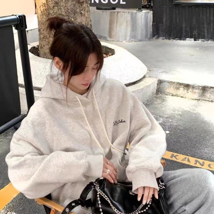 450G silver fox velvet autumn and winter new velvet gray hooded cotton vests women's lazy hooded jacket coat tide