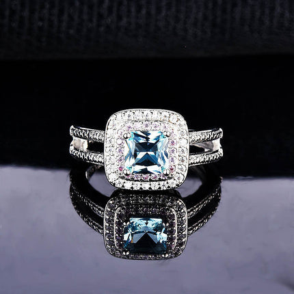 Square ring hot selling luxury fashion niche high sense Amazon supply r4994