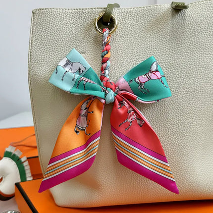 High-grade Handbag Handle Ribbon Bag Handle Handle Accessories Silk Scarf Handbag Tie Bag with Decorative Ribbon Pendant