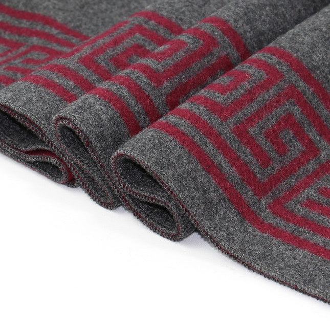 2024 New Men's Scarf Wool Blended Great Wall Retro Scarf Men's Winter Warm Scarf Middle-Aged and Elderly