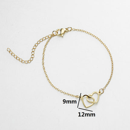 Simple Mini Love Bracelet Women's Fashionable All-match Ins Korean Style Stainless Steel Niche Design Peach Heart Bracelet