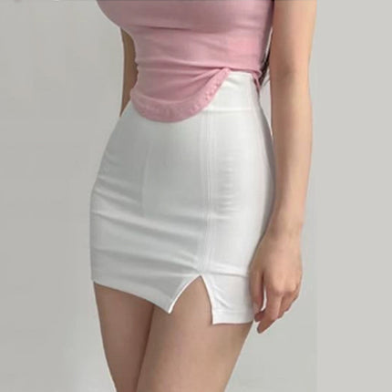South Korea Dongdaemun slim-fit sexy high waist hip-wrapped split skirt show figure female style lined skirt fashion