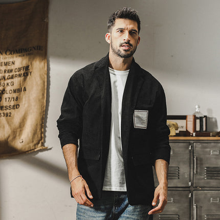 Jereno light-cooked commuter casual suit jacket men's spring and autumn American-style heavy retro British jacket men's autumn
