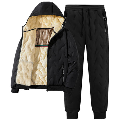 Winter Lamb Fleece Coat fleece-lined Cotton Coat suit Hooded Men's Loose Cotton Coat Plus Size Warm Cotton Coat