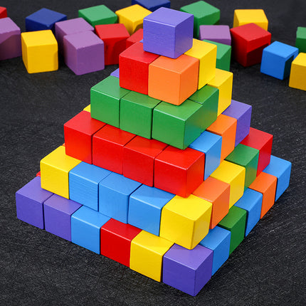 Cube Building Blocks Math Teaching Aids Cube Square Building Blocks Pupils Small Blocks Toys Wood Blocks Square