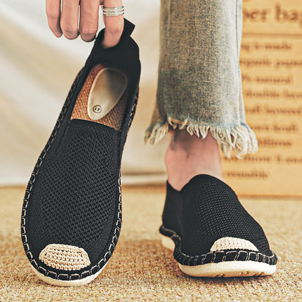 Canvas Men's Shoes Summer Breathable Thin Lazy Slip-on Casual Sneakers Sports Cloth Shoes Fisherman Trendy Shoes