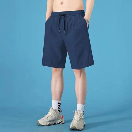 Men's sports Ice Silk cool shorts 2024 summer hot cropped pants handsome casual breathable Men's and women's casual pants