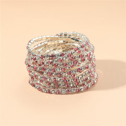 2.0mm Superfine Rhinestone Bracelet Stretch Bridal Bracelet Korean Style Single Row Flash Diamond Stretch Crystal Bracelet