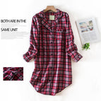 Q gray and red plaid—velvet skirt / M