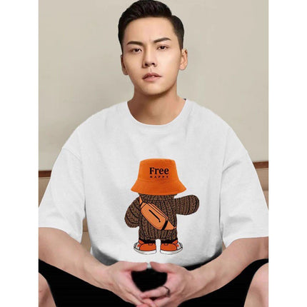 Men's T-shirt Pure Cotton Short-sleeved 2024 New Summer Round Neck Men's and Women's Half-sleeved T-shirt Spring & Fall Popular T-shirt