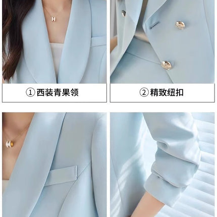 Black Suit suit Women's Spring and Summer New Professional Temperament Goddess Fan High-class Suit Jacket Two-piece Suit Dress