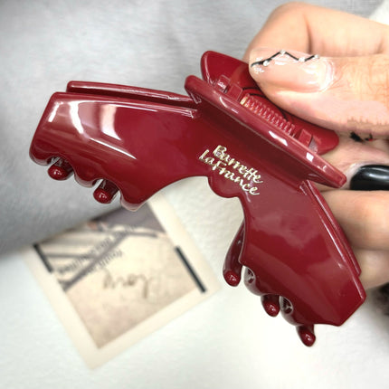 Autumn and Winter Vintage Red Hair Clip Women's 2024 New High-end Shark Clip Back Head Elegant Grab Clip Headwear Hairpin Hair Accessories