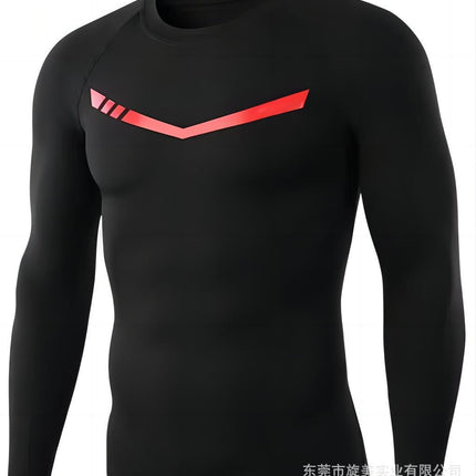 2025 new in stock quick-drying breathable outdoor running sports compression tight fitness training printed long sleeve top