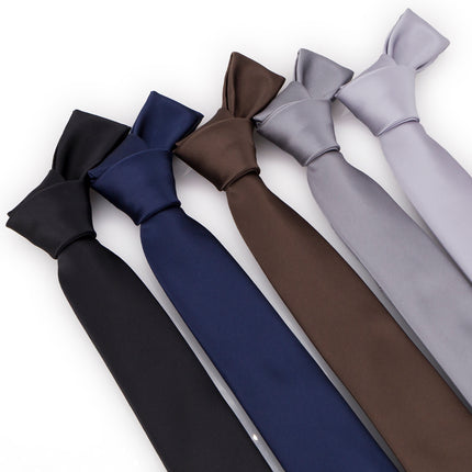 Men's 6cm Plain Tie, Business Blue Narrow Solid Color Tie, Wholesale Fashion Tie to Match Suits, 7cm Tie