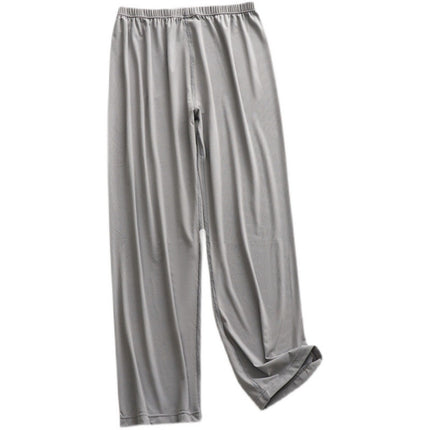 Threaded Ice Silk Pajama Pants Men's Summer Thin Home Pants Loose Large Size Casual Home Pants Straight Pants Air-Conditioned Pants
