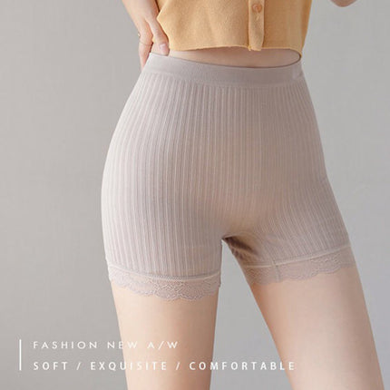 2022 New Cotton Crotch Threaded Safety Pants Women Seamless Lace Lace Bear Anti-Light Base Boxer Briefs