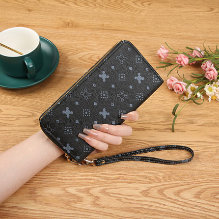 Cross-border New Women's Wallet Long Single-layer Zipper Coin Purse European and American Fashion Clutch Multi-function Mobile Phone Bag