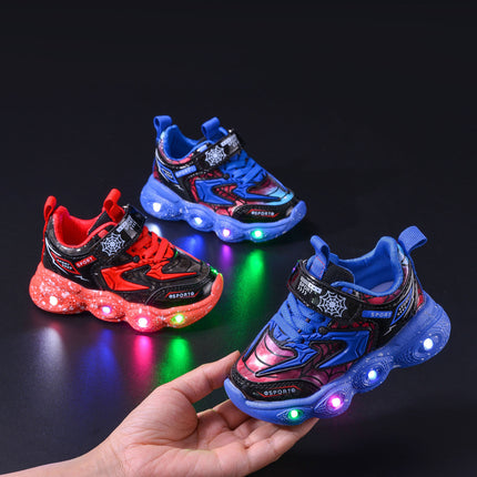 2024 spring and autumn new children's sneaker LED luminous children's shoes 1-6 years old boys casual shoes children's shoes with lights
