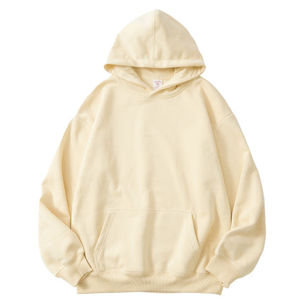 2025 Autumn/Winter 1334 Style Loose Casual 350g Fleece Solid Color Fleece-Lined Thick Pullover Hoodie