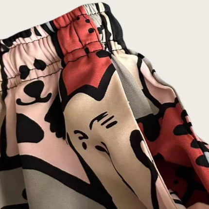 Summer Men's Beach Shorts Breathable Sports Cool Cartoon Silk Texture Shorts Men's Outdoor Sports Casual Large Shorts