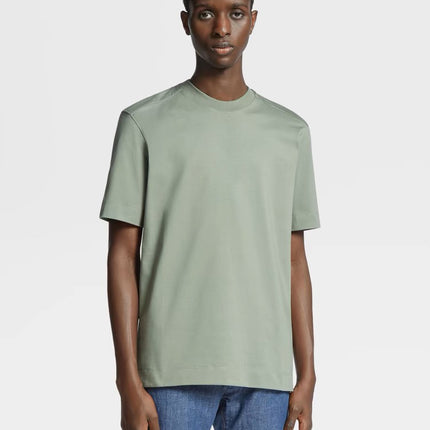 Comfortable! Z home 3D six-piece vertical cutting 220G liquid ammonia silk soft cotton round neck T-shirt men's and women's new short sleeves