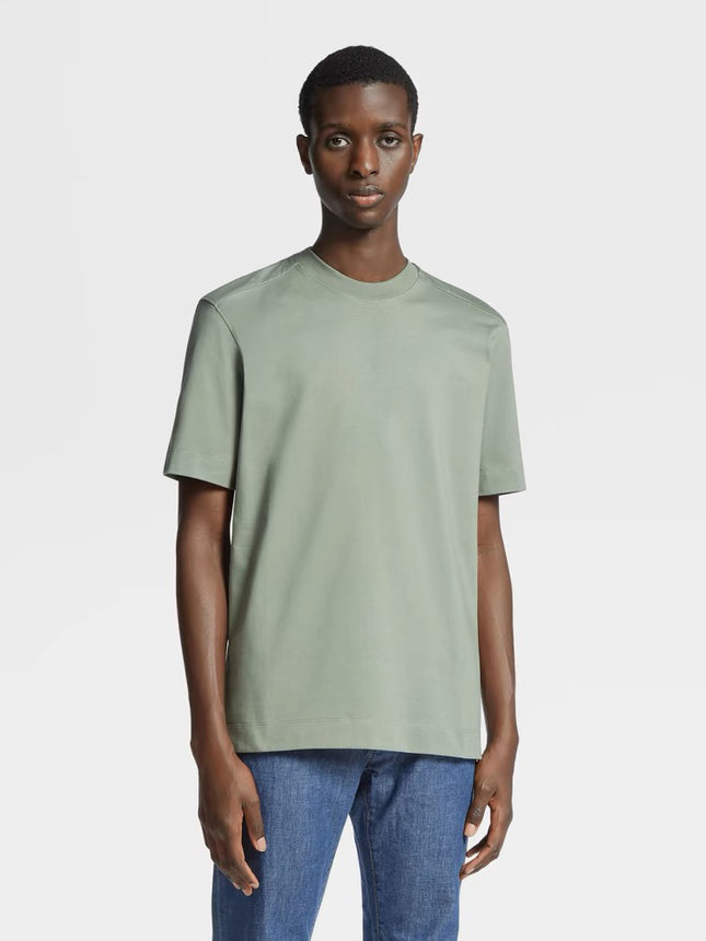 Comfortable! Z home 3D six-piece vertical cutting 220G liquid ammonia silk soft cotton round neck T-shirt men's and women's new short sleeves