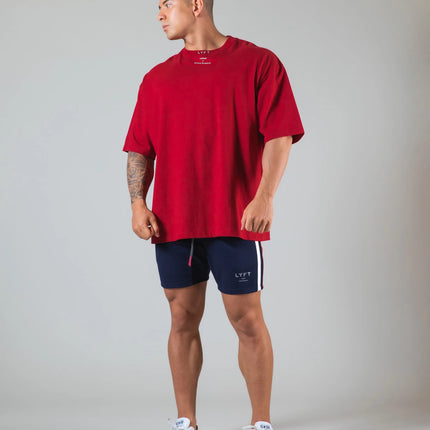 LYFT New Sports Men's T-Shirt Summer Round Neck Cotton Running Casual Fitness Short Sleeve Top