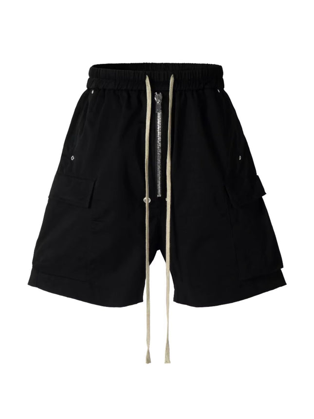 2025 Dark RO Style Drawstring Multi-Pocket Tooling Shorts Men's Niche Casual Loose Straight Pants