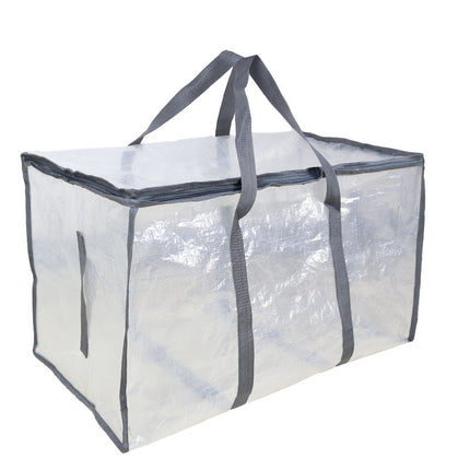 Cross-border pe portable transparent woven bag moving large capacity storage bag cotton quilt storage bag luggage bag packing bag