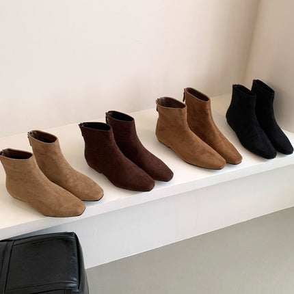Women's Elegant Low-Heeled Chelsea Boots 2025 New Boots Autumn and Winter Thick-Heeled Women's Short Boots with Skirts Slim Boots