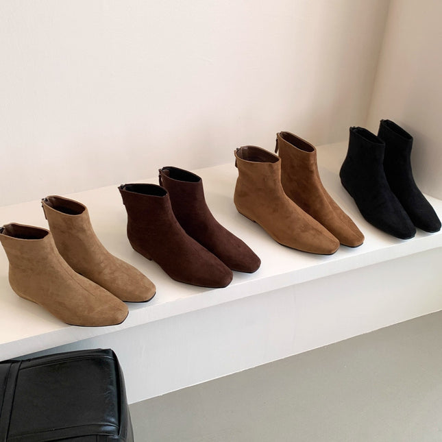 Women's Elegant Low-Heeled Chelsea Boots 2025 New Boots Autumn and Winter Thick-Heeled Women's Short Boots with Skirts Slim Boots