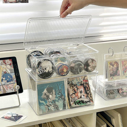 Color Paper Storage Box Desktop Acrylic Peripheral Card Postcard Transparent Dustproof Badge Millet Display Box