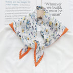 L024-407-01 orange edge / 70cm wrinkled square towel