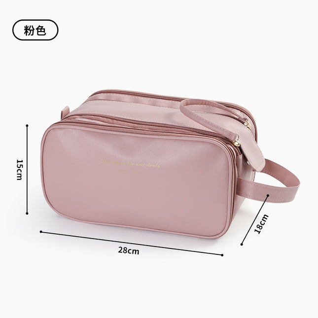 New Internet Celebrity Cosmetic Bag Large Capacity Multifunctional Cosmetics Bag Pu High-Looking Cosmetics Storage Three-Layer Organizing Box