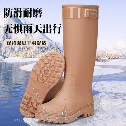 Rain Boots for Women, Extra High Fashion Adult Rain Boots, Non-Slip Outdoor Waterproof Shoes, Thick-Soled Long Water Boots, Rubber Shoes Wholesale