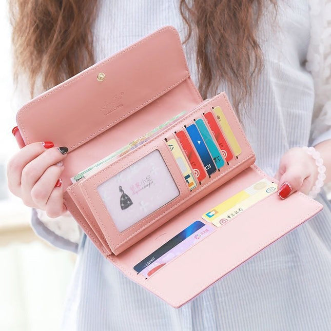 Factory wholesale new wallet female rhombus large capacity girl long wallet fashion mobile phone bag multi-card card holder