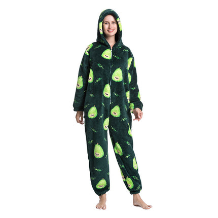 Mixed Wholesale Autumn and Winter Cotton Velvet Animal Cartoon Siamese Pajamas Thickened Men and Women Couple Home Clothes Tianma Adult