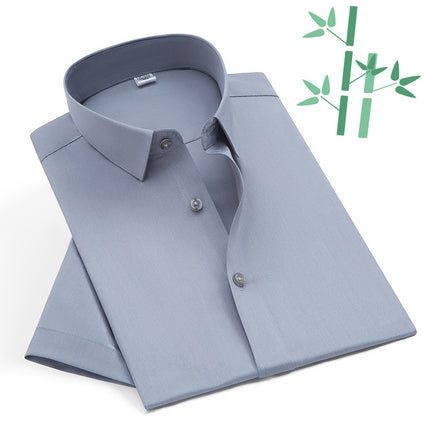 New Bamboo Fiber Men's Shirts, Men's Long-Sleeved Shirts, Business Work Clothes, No-Iron Women's Short-Sleeved Shirts, Women's Professional Shirts